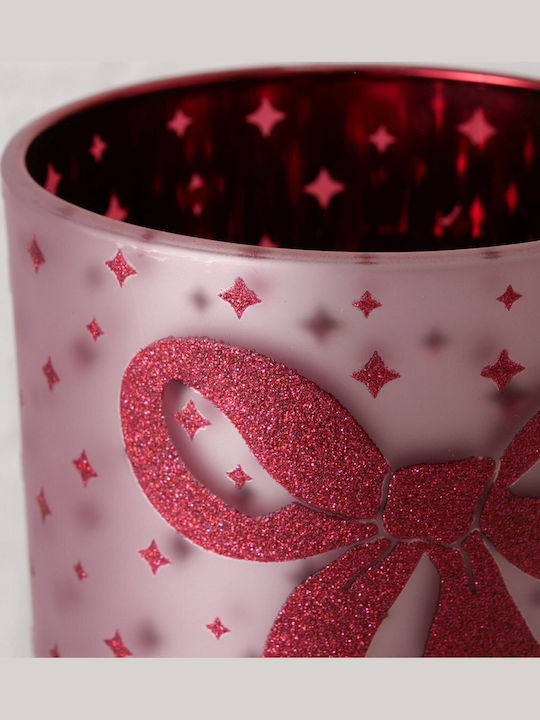 MSA Kerzenhalter Glas in Rosa Farbe 1Stück