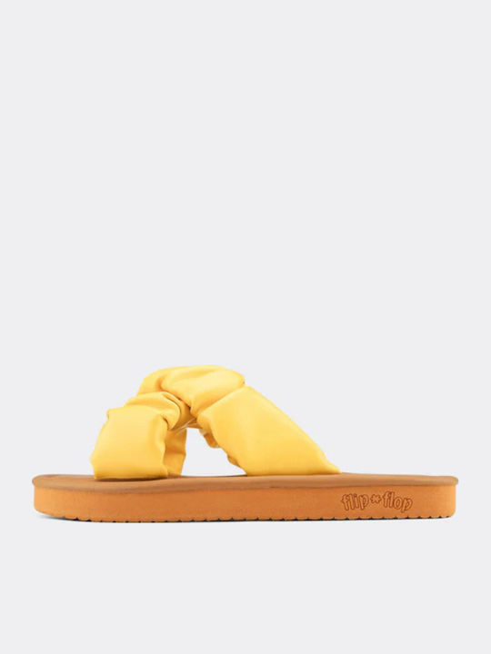 Women's Flat Sandals in Yellow Color