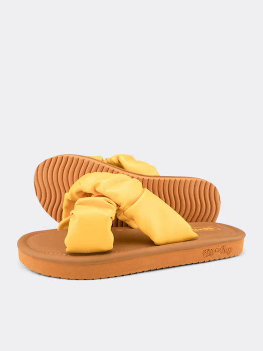Women's Flat Sandals in Yellow Color