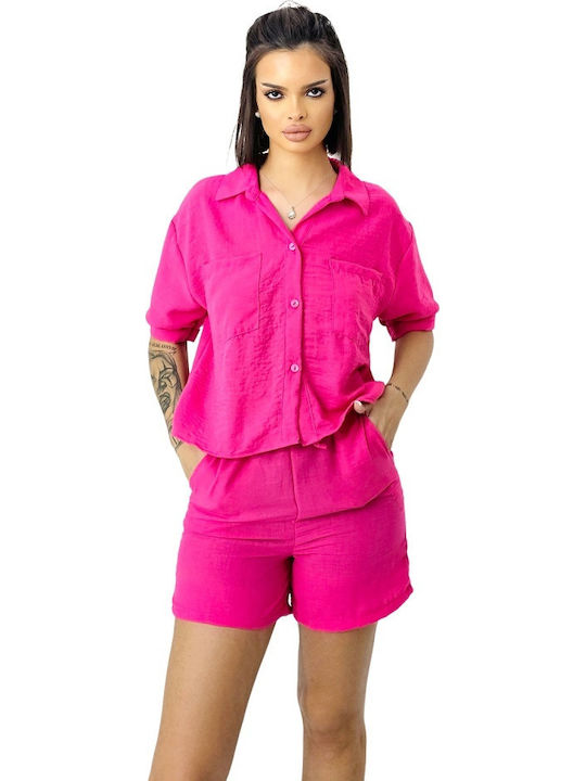 Γυναικείο Σετ με Σορτς Fuchsia