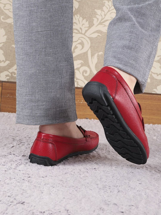 Men's Leather Moccasins Red
