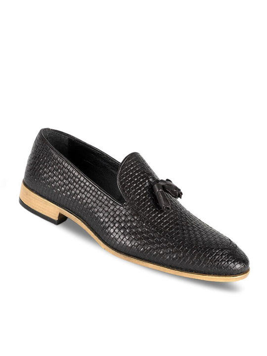 Leder Herren Mokassins in Schwarz Farbe