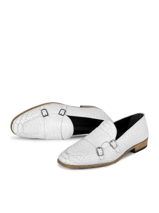Men's Leather Moccasins White