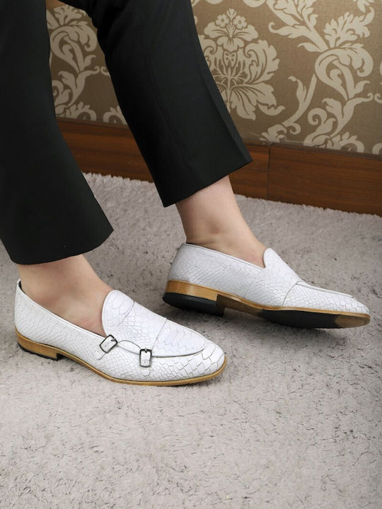 Men's Leather Moccasins White