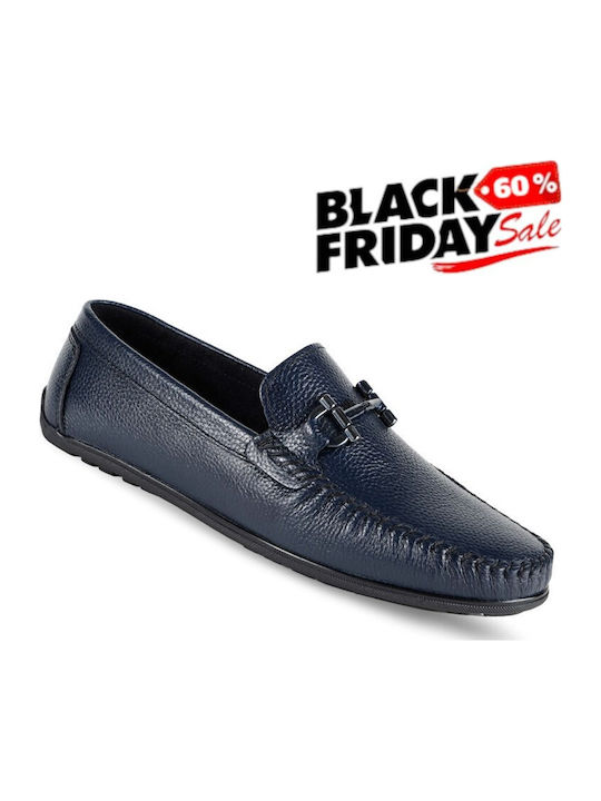 Leder Herren Mokassins in Blau Farbe
