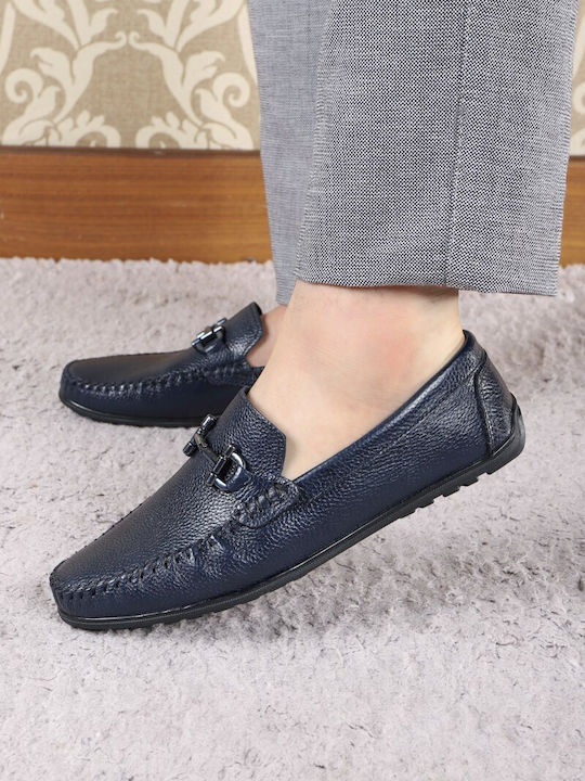 Leder Herren Mokassins in Blau Farbe