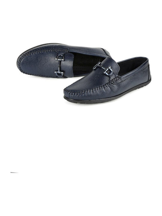 Leder Herren Mokassins in Blau Farbe