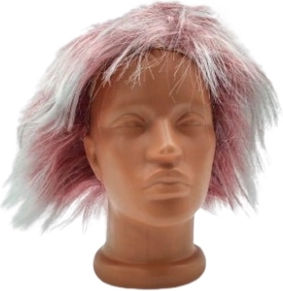 Women's Carnival Wig Short Hair White-red