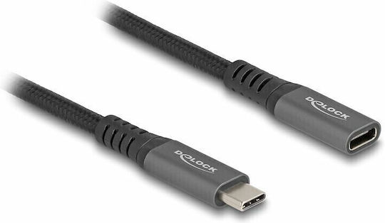 DeLock Video Cable USB-C male - USB-C female 100W PD Μαύρο 1m 80022
