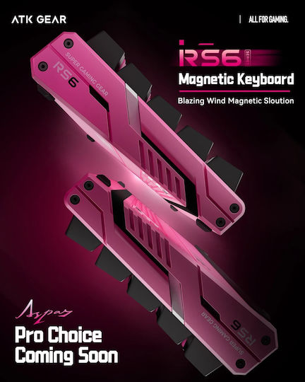 ATK RS6 - 8K Gaming Μηχανικό Πληκτρολόγιο 65% με Gateron Magnetic Jade Pro διακόπτες και RGB φωτισμό (Αγγλικό US) Λευκό