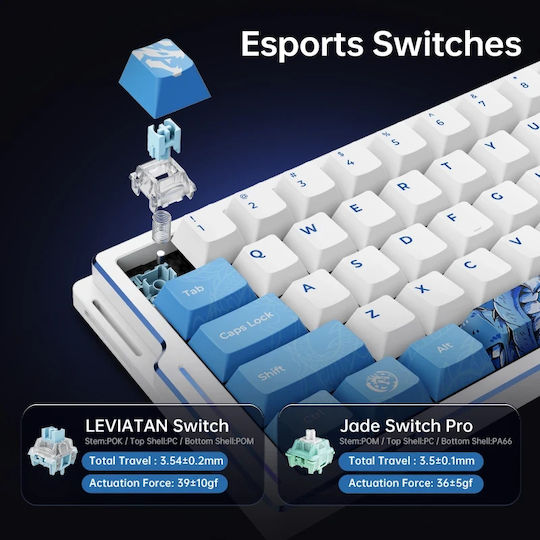 ATK EDGE 60 HE Master Ηall Effect Gaming Πληκτρολόγιο 60% με Gateron Magnetic Jade Pro διακόπτες και RGB φωτισμό (Αγγλικό US) Leviatan
