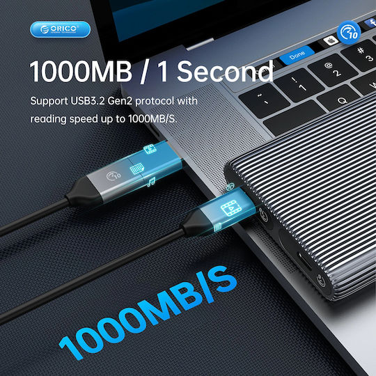 Orico Am2c3-2n-gy Gehäuse M.2 SSD USB-C Externes USB Typ-C Grau