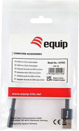 Equip Konverter 3.5mm weiblich zu USB-A männlich 1Stück 147945