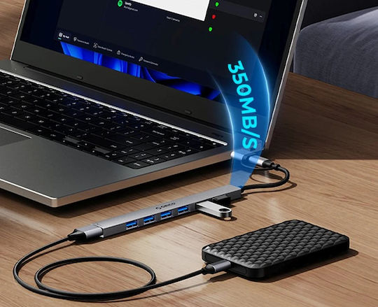Orico USB Хъб с 15 USB 2.0 Порта и USB-C Интерфейс Сив