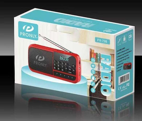 PR-798 Ραδιοφωνάκι Επαναφορτιζόμενο με USB Κόκκινο