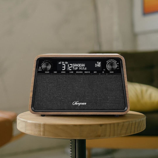 Sangean WR-201D Retro Tabletop Radio Electric DAB+ with Bluetooth and USB Vintage Walnut