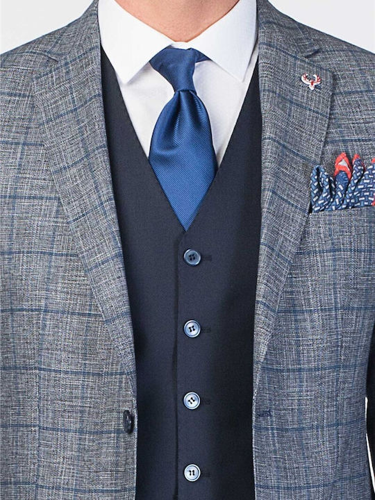 Costum Bărbați Cu vestă Blue