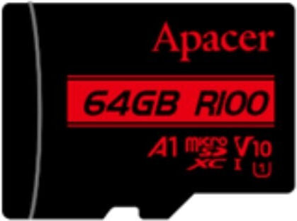 Apacer microSDXC 64GB Class 10 UHS-I 100MB/s με αντάπτορα