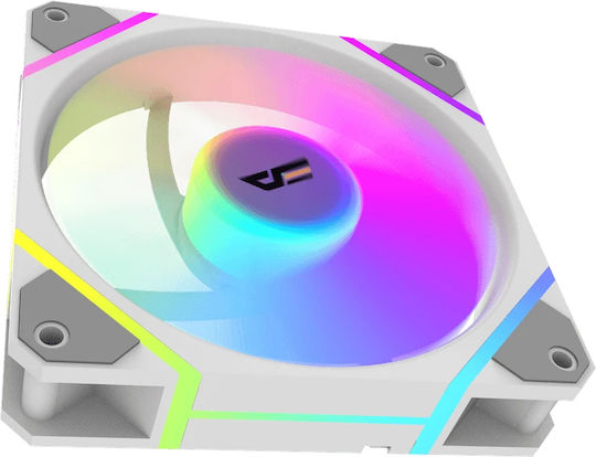 Darkflash DM12 Pro Reverse Blade Case Fan 120mm with ARGB Lighting and 4-Pin PWM Connection White