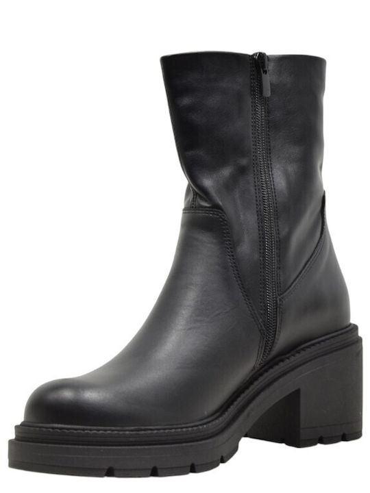 Leather Women's Ankle Boots Black