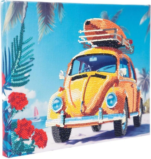 Nice Diamantiny Quadro Ii Δημιουργικό Σετ Μωσαϊκού “yellow Car” Πολύχρωμα Διαμαντάκια 96566 8+ Ετών