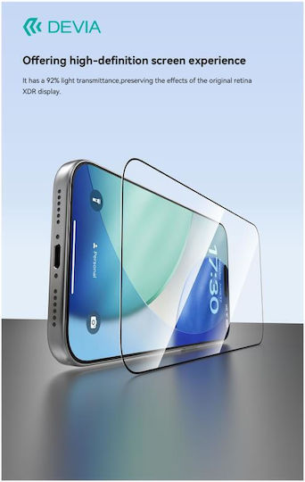 Devia Tempered Glass Μαύρο (iPhone Air)