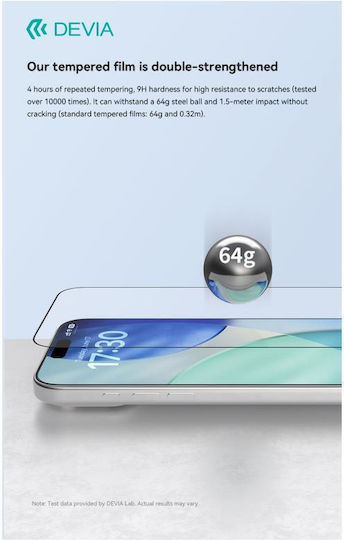 Devia Tempered Glass Μαύρο (iPhone 17 Pro Max / iPhone 16 Pro Max)