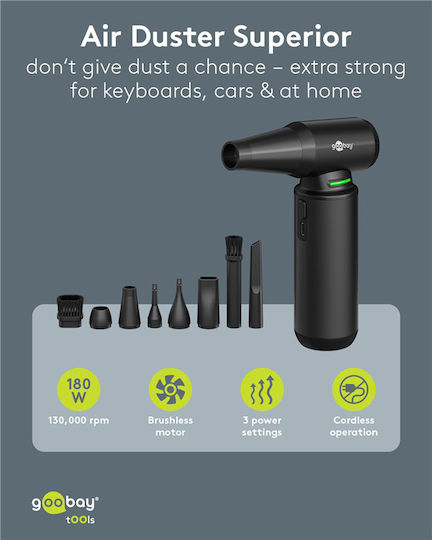 Goobay Handheld Blower 130000rpm with 6000mAh Battery
