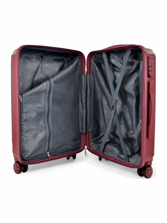 Playful Bags Travel Suitcases Hard Bordeaux with 4 Wheels