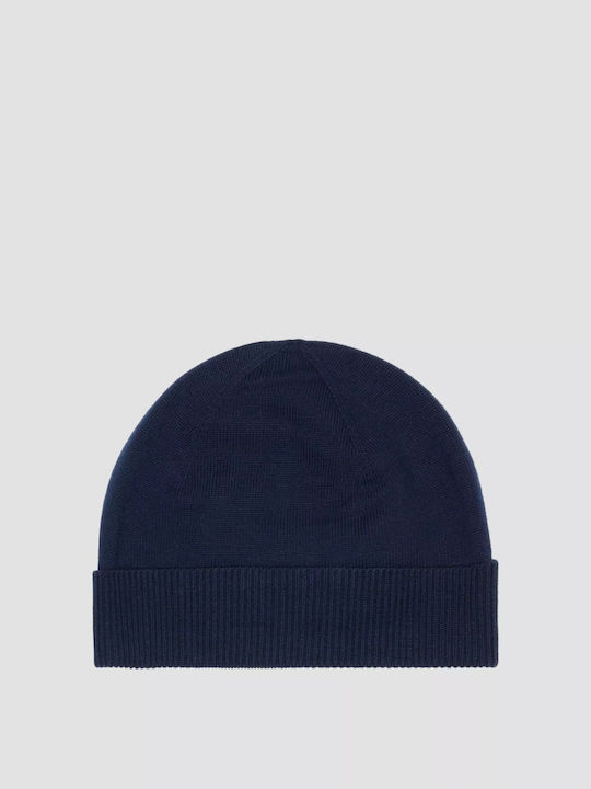 Black Label Beanie Masculin Căciulă Tricotat în culoarea Albastru marin