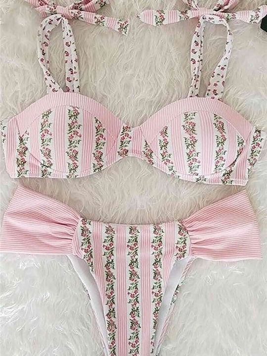 Bikini Set Top & Slip Bottom Pink