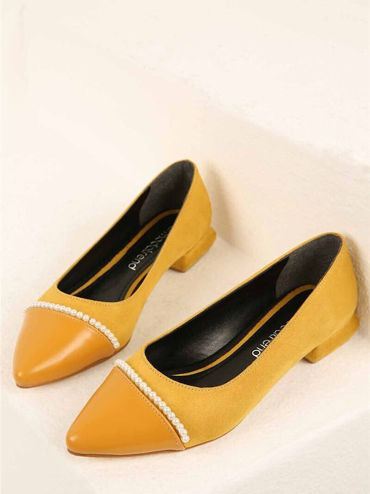 Wildleder Damen Ballerinas in Gelb Farbe