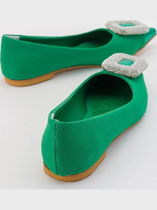 Leather Ballerinas Green