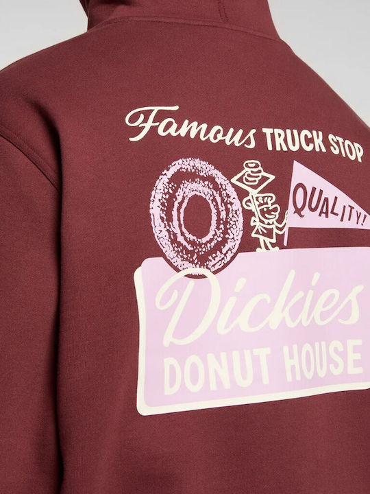 Donut House Φούτερ με Κουκούλα Burgundy