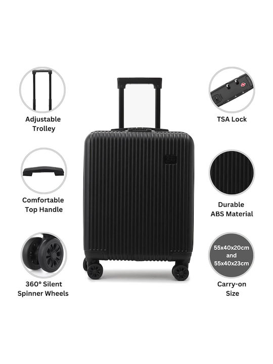 CabinFly Cabin Travel Suitcase Black, Green with 4 Wheels Height 55cm