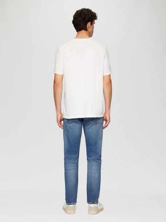 Nelio Pantaloni De Blugi Pentru Bărbați Elastic Slim Fit Albastru Închis