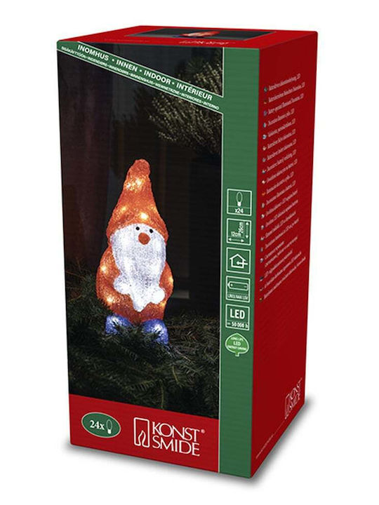 Leuchtender Dekorativer Weihnachtsmann Batterie Weiß 26cm