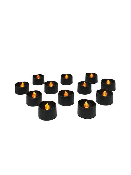 Lustră Decorativă Lumânare Negru 12buc