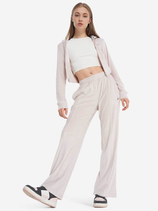 Sweatpants Wide Velvet Pink