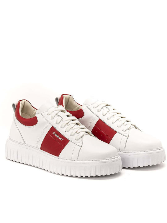Sneakers Pentru Bărbați Albi Roșii