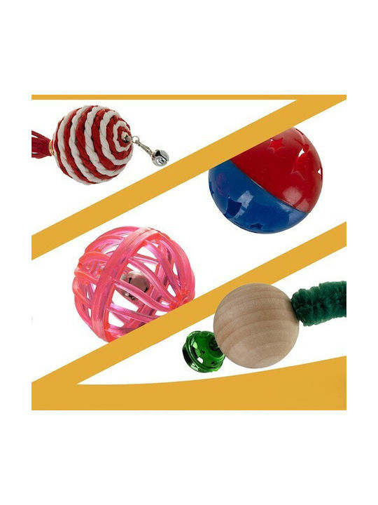 Set 6 Cat Toys Zola Christmas Design Safe Materials Multicolored