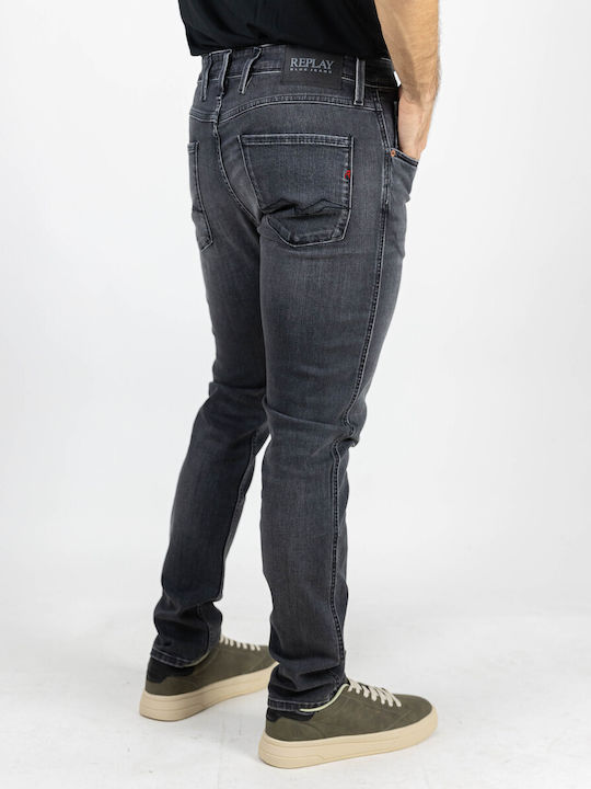 Anbass Men's Jeans Pants with Slim Fit Dark Grey Denim