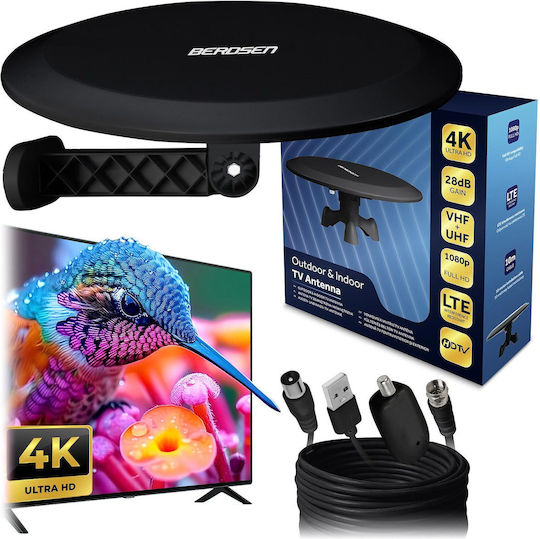 Berdsen Bd-955 Black Ultra Hd 4k Indoor Outdoor Tv Antenna