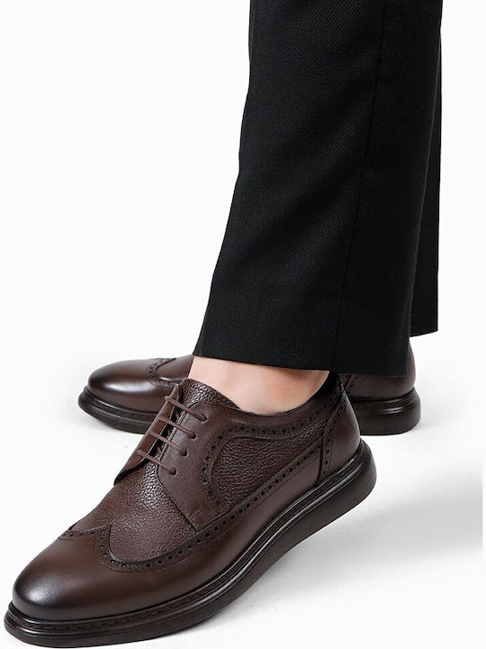 Δερμάτινα Ανδρικά Oxfords Καφέ