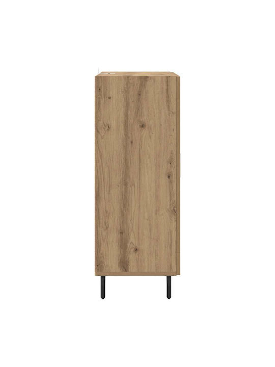 Floor-standing Living Room Display Cabinet made of Particleboard with Glass Brown 69.5x34x90cm