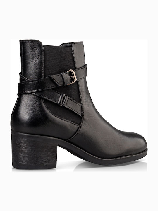 Leather Women's Ankle Boots Black