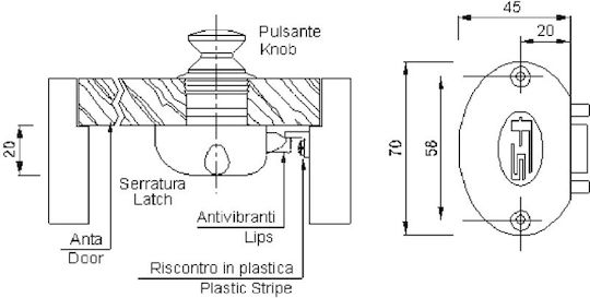 Ключалка Дръжка Натискаема Кафява Fs 35.fν.5050064
