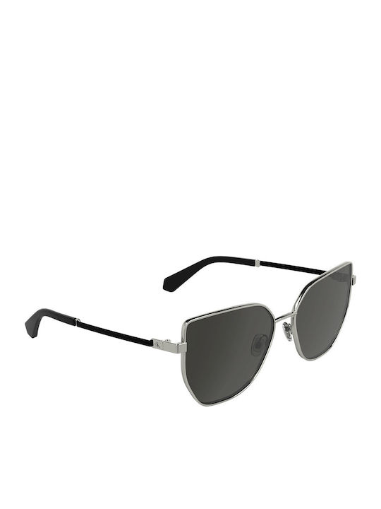 Calvin Klein Feminini Ochelari de soare cu Argintiu Cadru și Gri Lentilă