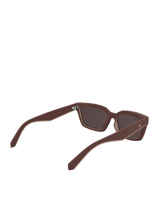 Calvin Klein Feminini Ochelari de soare cu Burgundy Cadru și Maro Lentilă