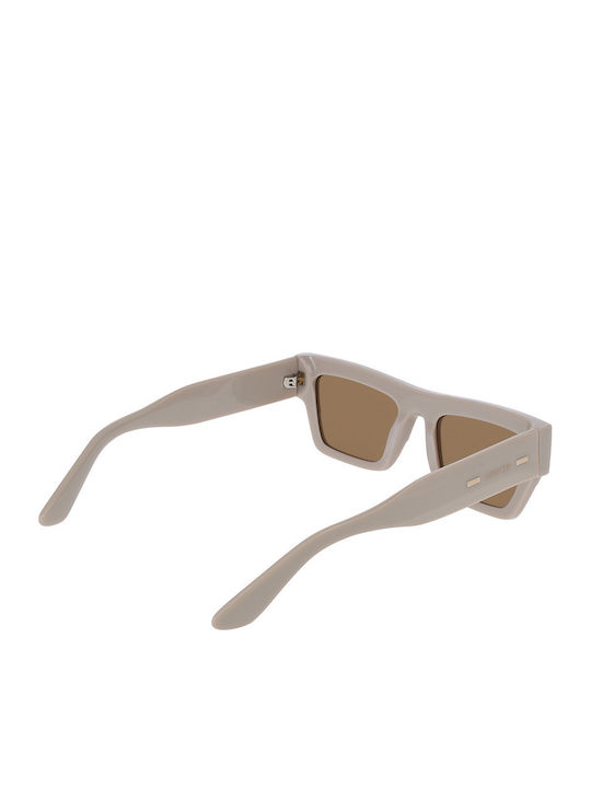 Calvin Klein Unisex Sunglasses with Beige Plastic Frame and Brown Lens CK25510S 209